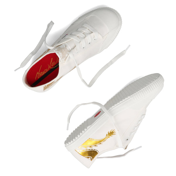 Bruce Lee x Feiyue | White with Gold Metallic | Feiyue 1920 Lo 13M / Off White/Gold / Canvas