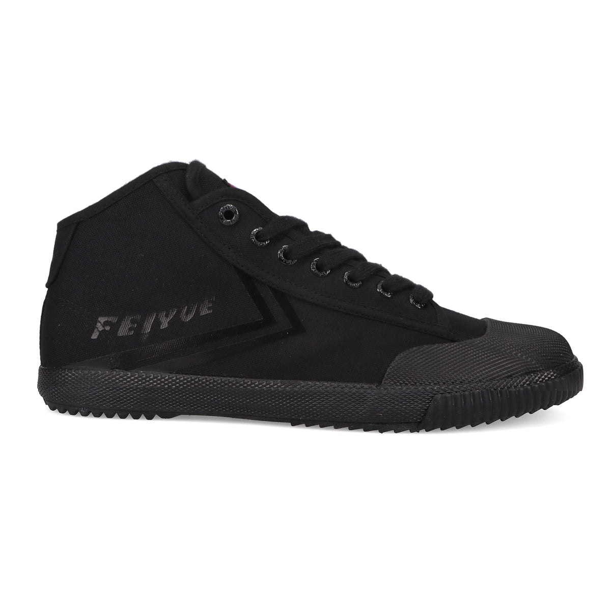Black Mid-Top Sneaker with Lace-Up Closure